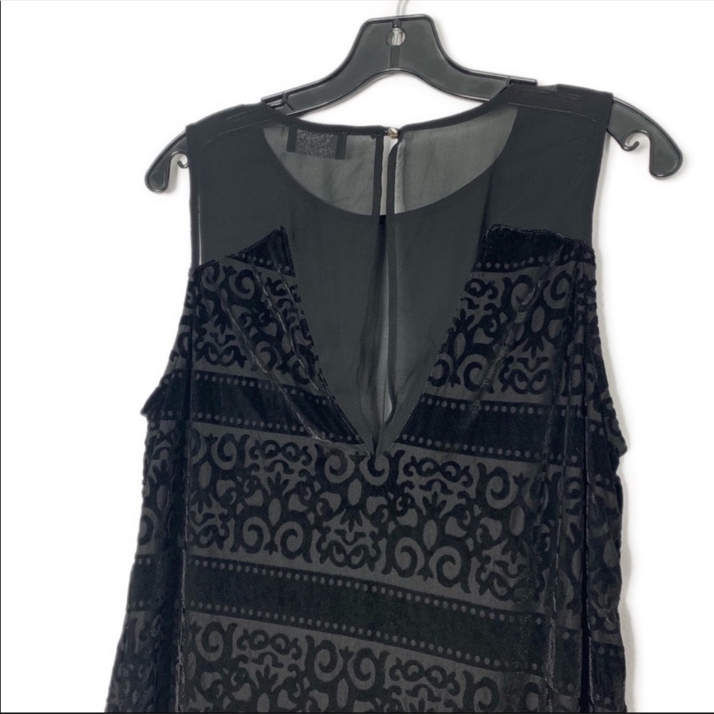 Astr Black Velvet Dress with Sheer Details - Picture 6 of 6
